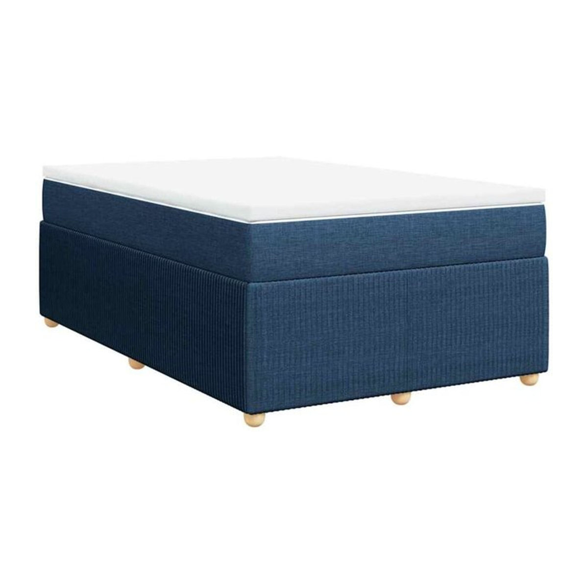 Vidaxl Boxspringbett mit Matratze aus Stoff in Blau und Weiß, B/T/H: 200 x 120 x 46 cm - Bild 1