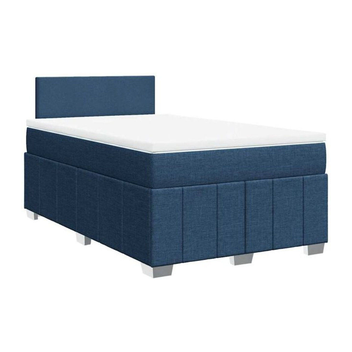 Vidaxl Boxspringbett mit Matratze aus Stoff in Blau und Weiß, Modernes Design, B/T/H: 200 x 120 x 100,5 cm - Bild 1