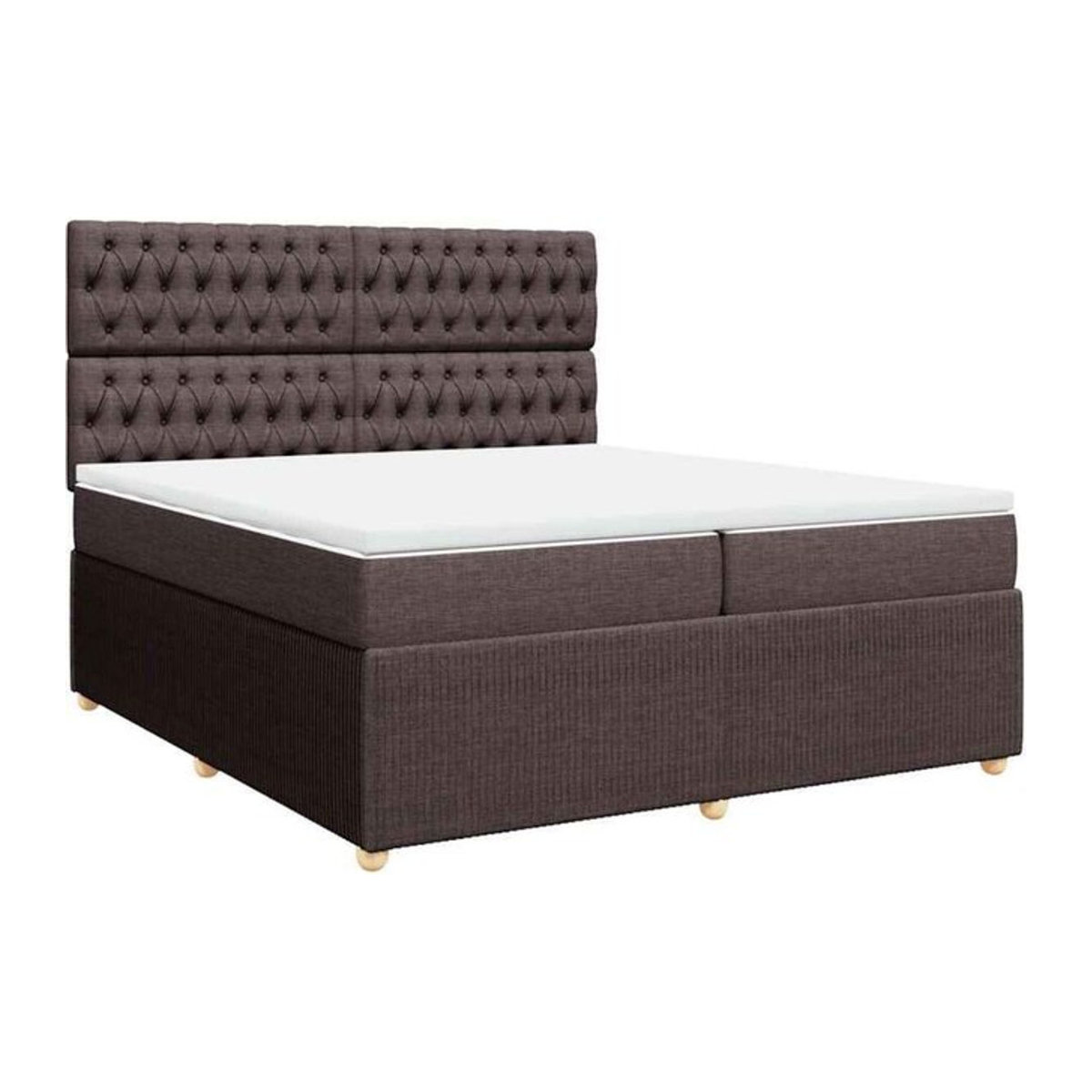 vidaxl Boxspringbett mit Matratze aus Stoff in Braun, B/T: 200 x 200 cm - Bild 1