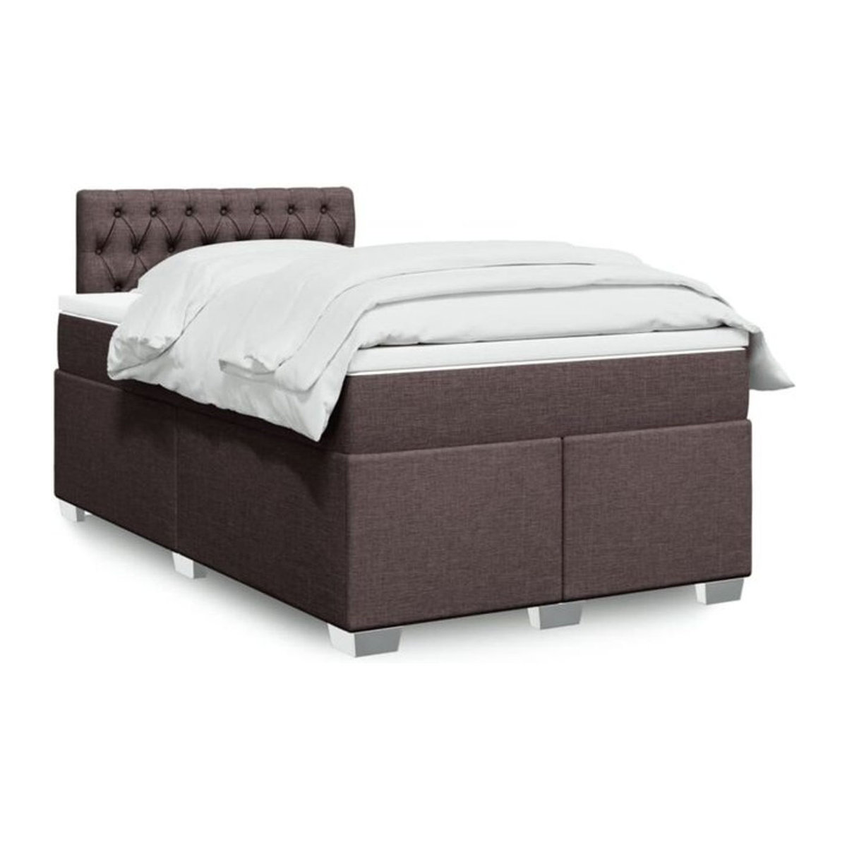 vidaxl Boxspringbett mit Matratze aus Stoff in Braun, B/T/H: 120 x 190 x 100,5 cm - Bild 1