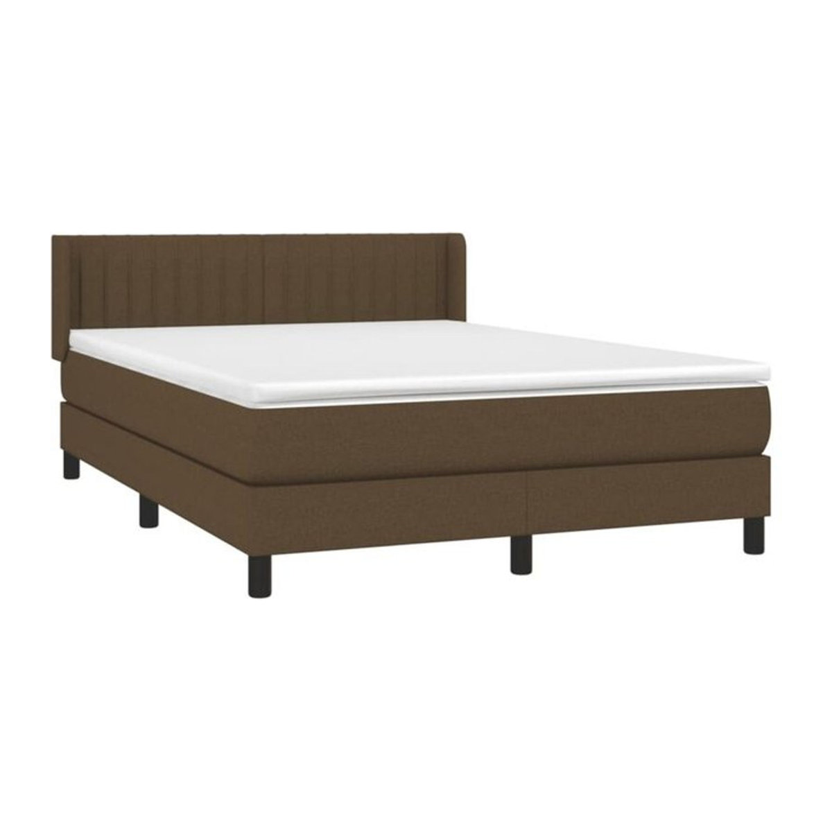 vidaxl Boxspringbett mit Matratze aus Stoff in Braun, B/T/H: 140 x 190 x 88 cm - Bild 1