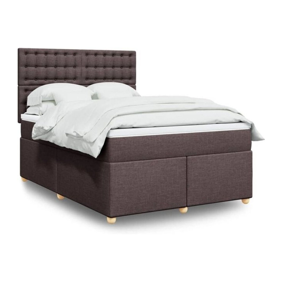 Vidaxl Boxspringbett mit Matratze aus Stoff in Braun, B/T/H: 140 x 200 cm - Bild 1