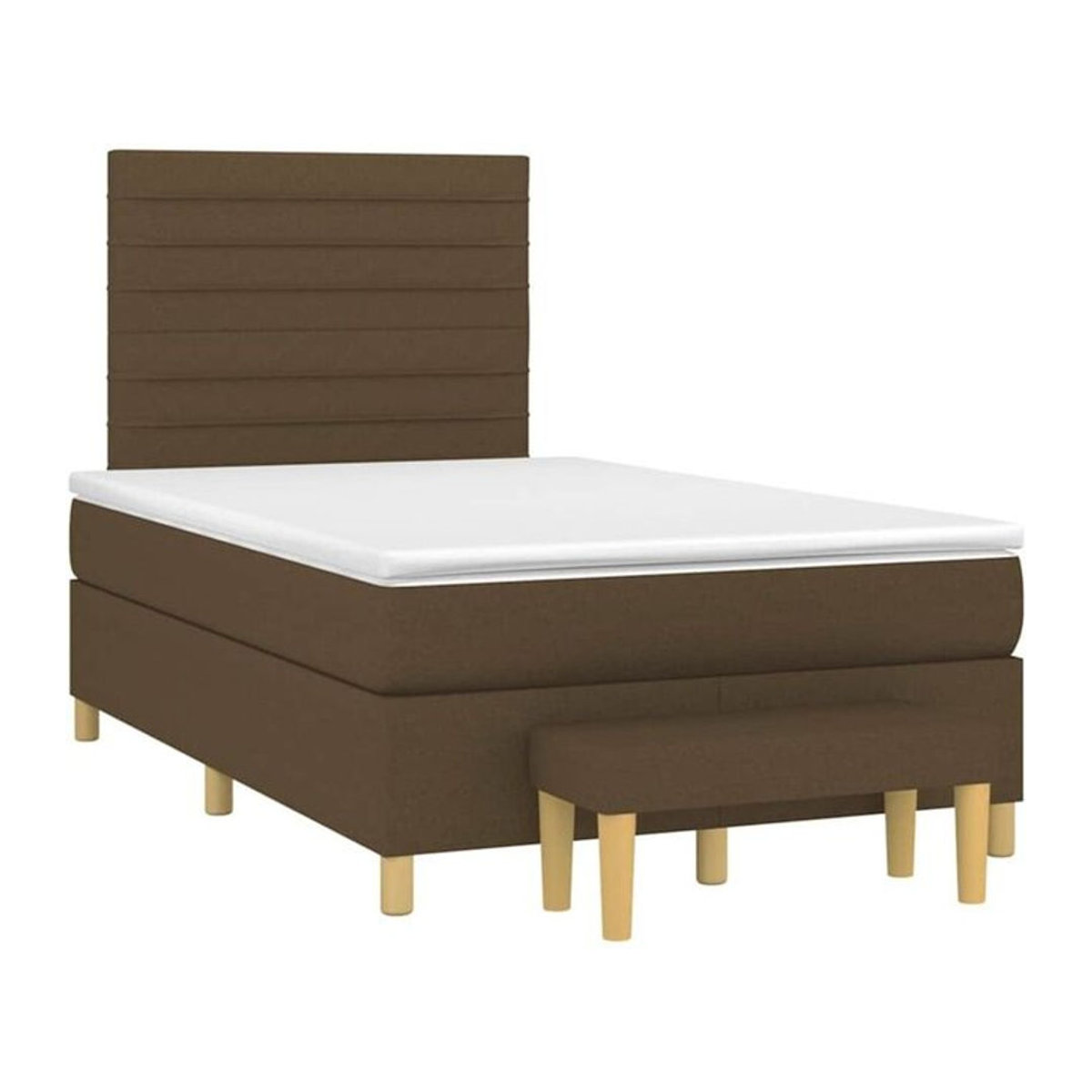 vidaxl Boxspringbett mit Matratze aus Stoff in Braun, B/T/H: 190 x 120 x 118 cm - Bild 1