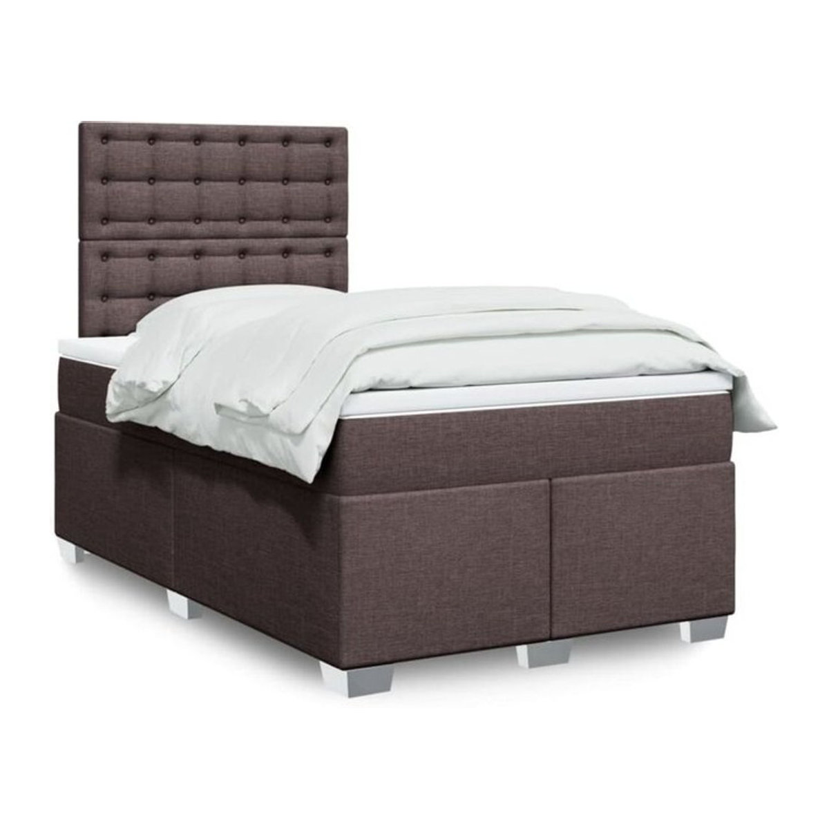 vidaxl Boxspringbett mit Matratze aus Stoff in Braun, B/T/H: 190 x 120 x 150,5 cm - Bild 1