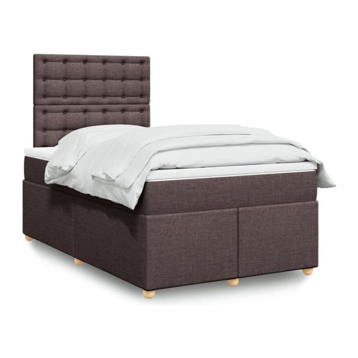 Vidaxl Boxspringbett mit Matratze aus Stoff in Braun, B/T/H: 200 x 120 x 140,5 cm - Bild 1