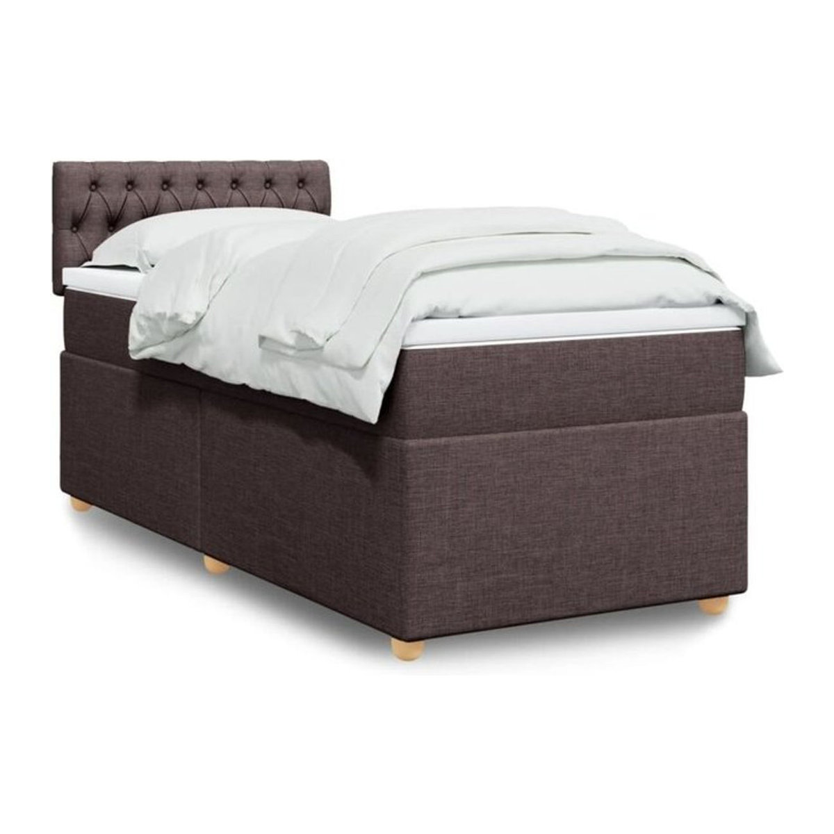 vidaxl Boxspringbett mit Matratze aus Stoff in Braun, B/T/H: 80 x 200 x 100,5 cm - Bild 1