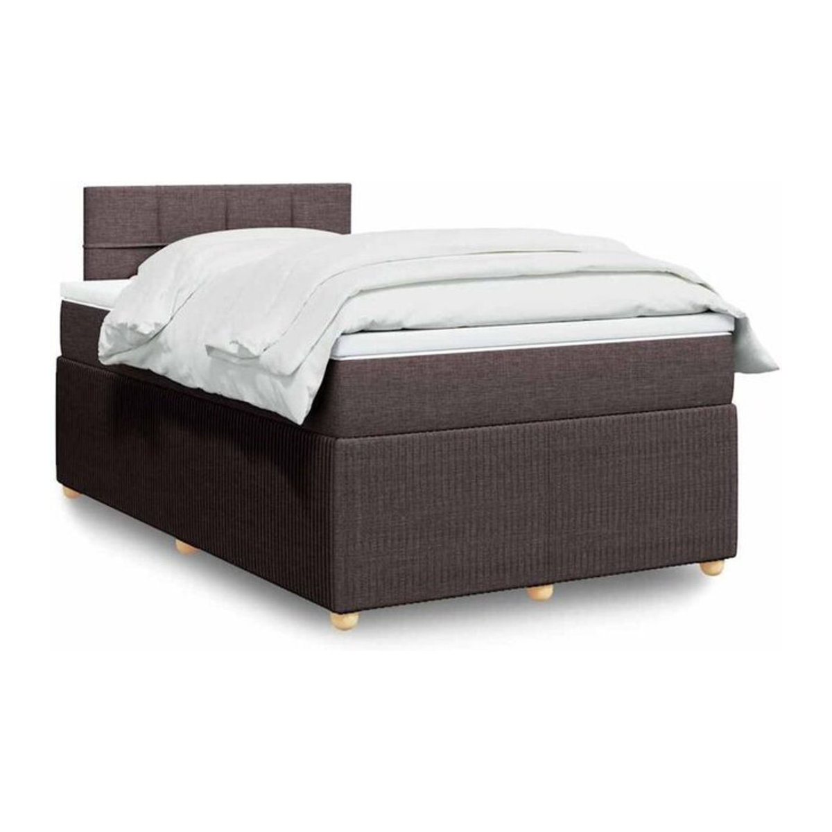 vidaxl Boxspringbett mit Matratze aus Stoff in Braun und Weiß, B/T/H: 200 x 120 x 100,5 cm - Bild 1