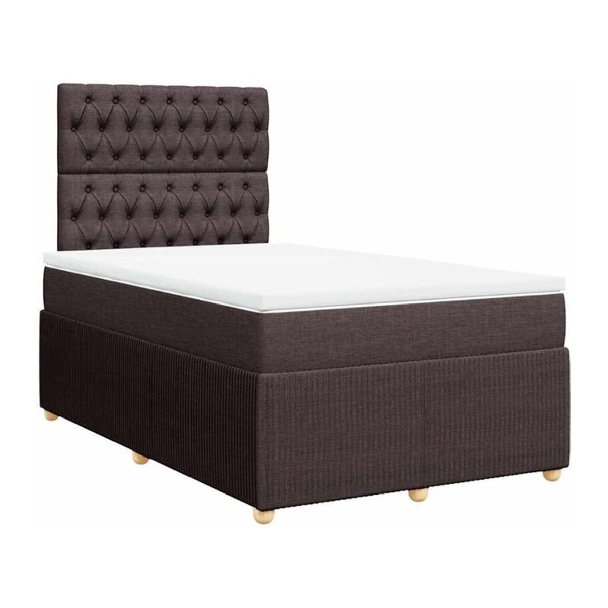 vidaxl Boxspringbett mit Matratze aus Stoff in Braun und Weiß, B/T/H: 200 x 120 x 150,5 cm - Bild 1