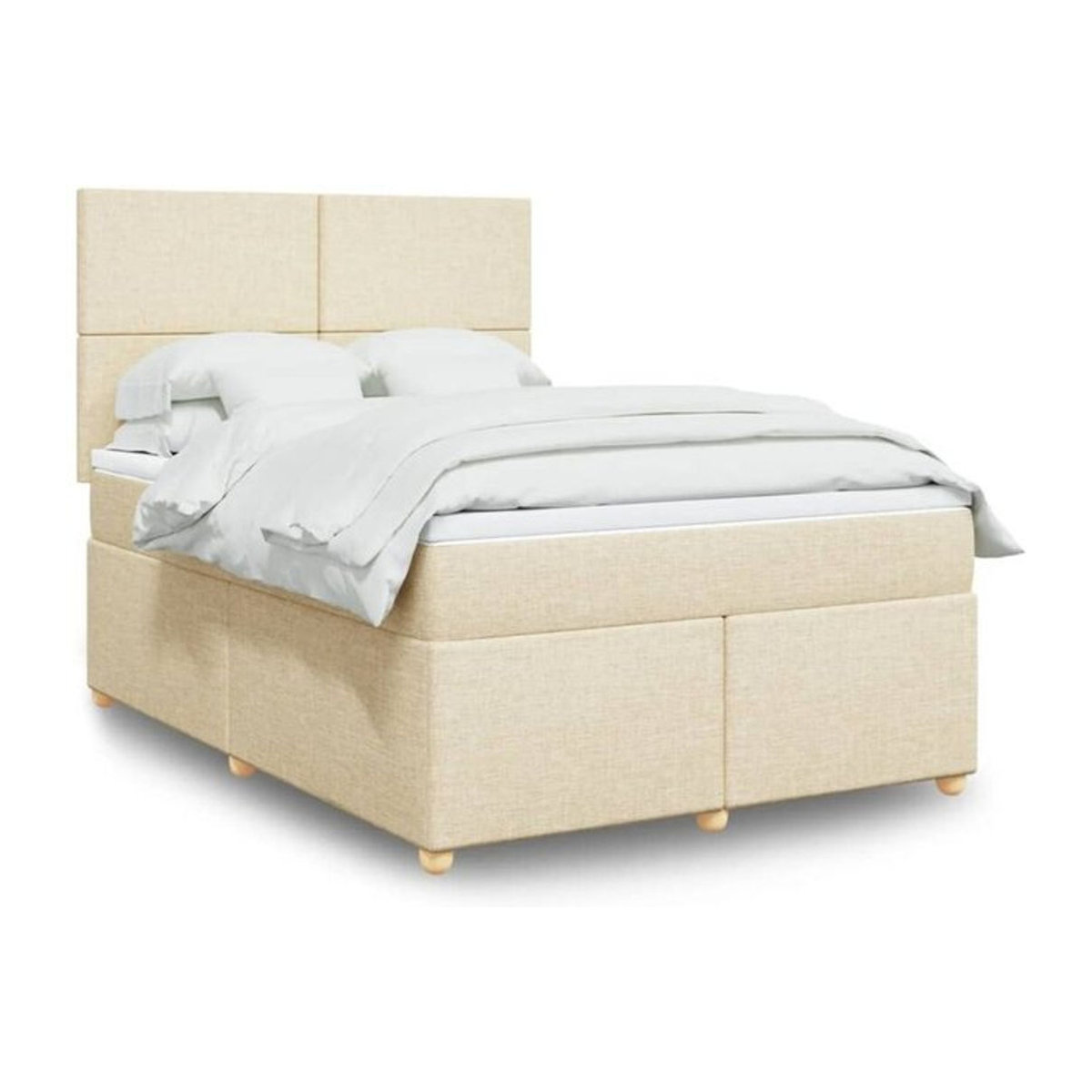 vidaxl Boxspringbett mit Matratze aus Stoff in Creme, B/T: 140 x 200 cm - Bild 1