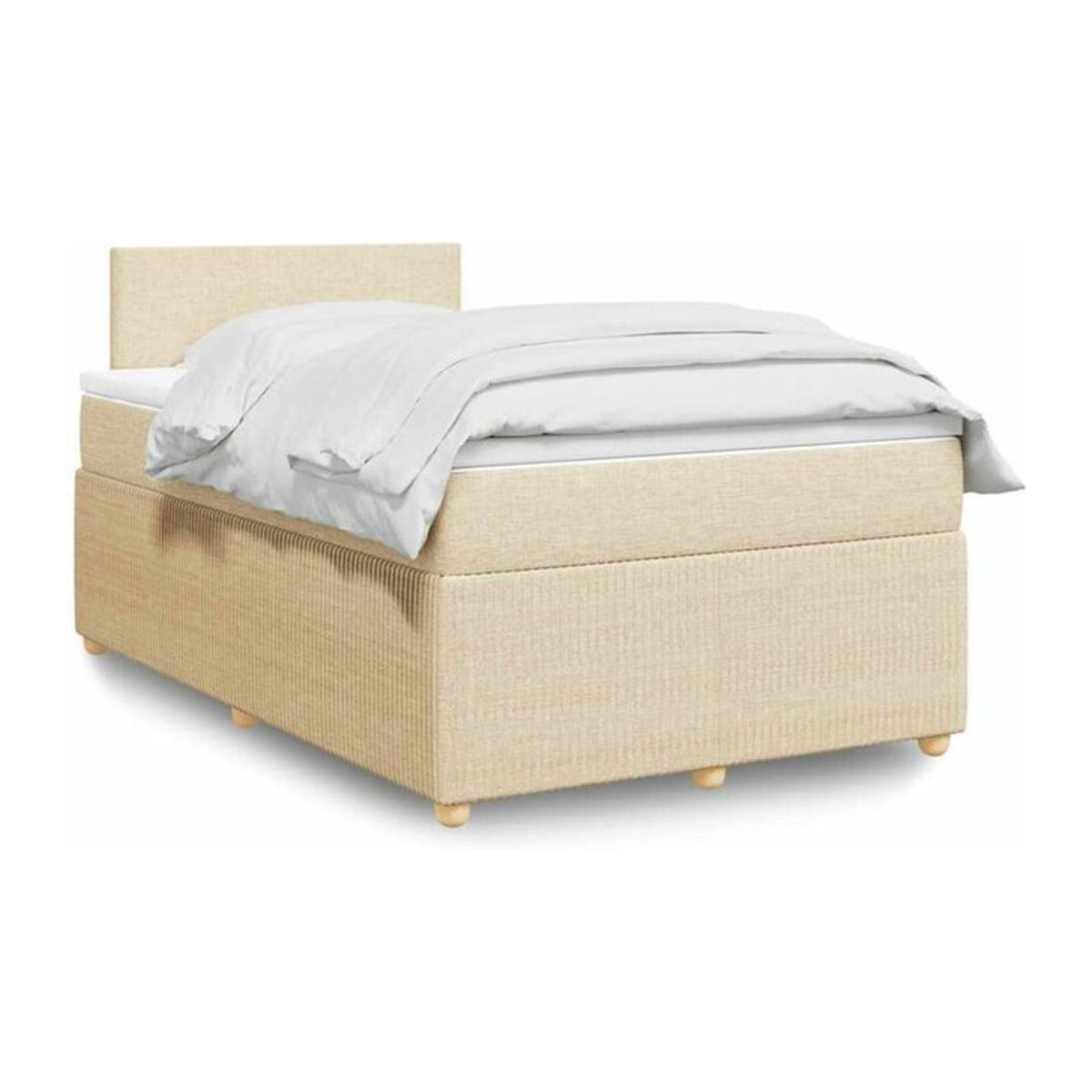 vidaxl Boxspringbett mit Matratze aus Stoff in Creme, B/T/H: 190 x 120 x 100,5 cm - Bild 1