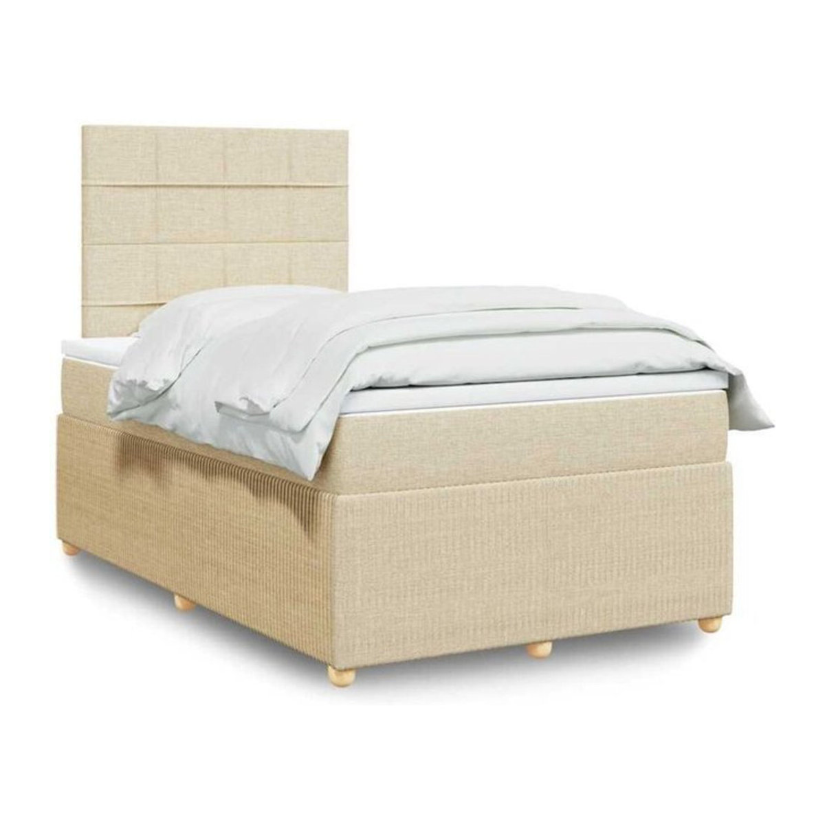 vidaxl Boxspringbett mit Matratze aus Stoff in Creme, B/T/H: 190 x 120 x 150,5 cm - Bild 1