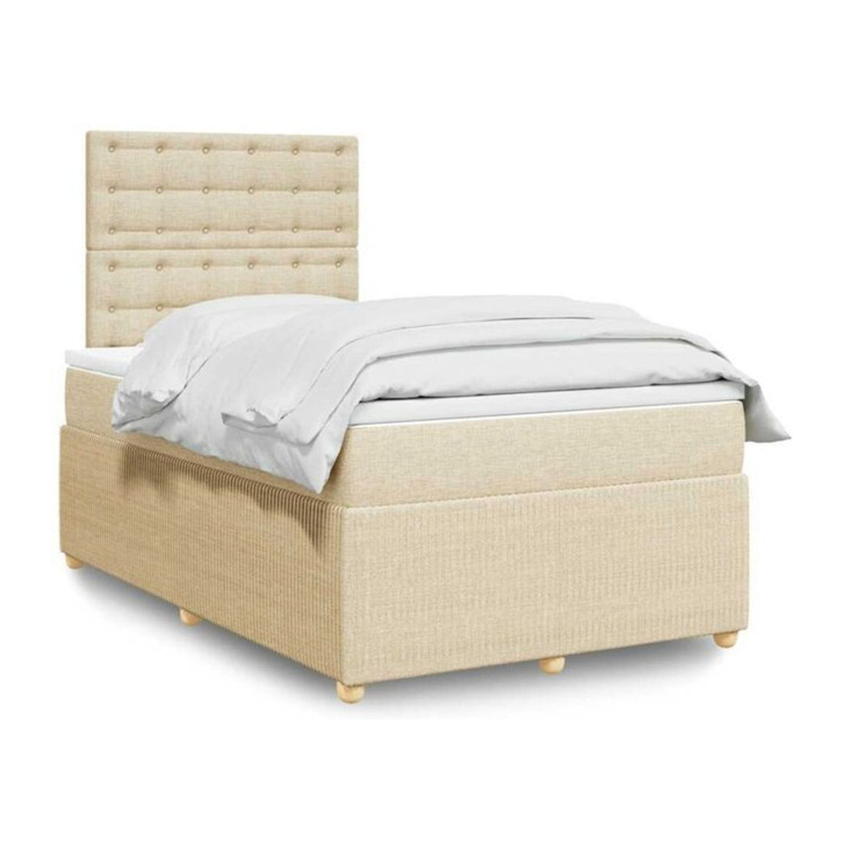 vidaxl Boxspringbett mit Matratze aus Stoff in Creme, B/T/H: 190 x 120 x 150,5 cm - Bild 1