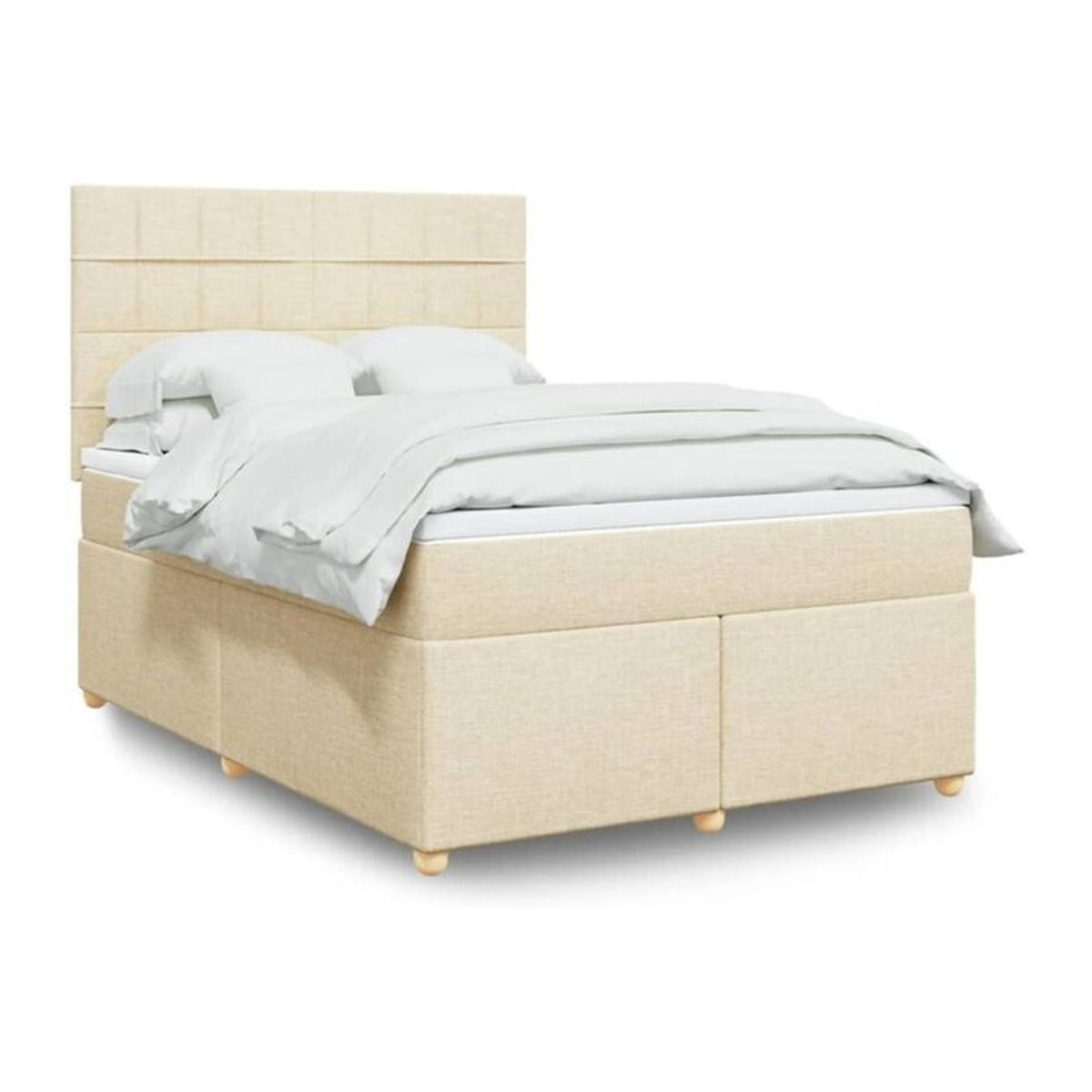 vidaxl Boxspringbett mit Matratze aus Stoff in Creme, B/T/H: 200 x 160 x 150,5 cm - Bild 1