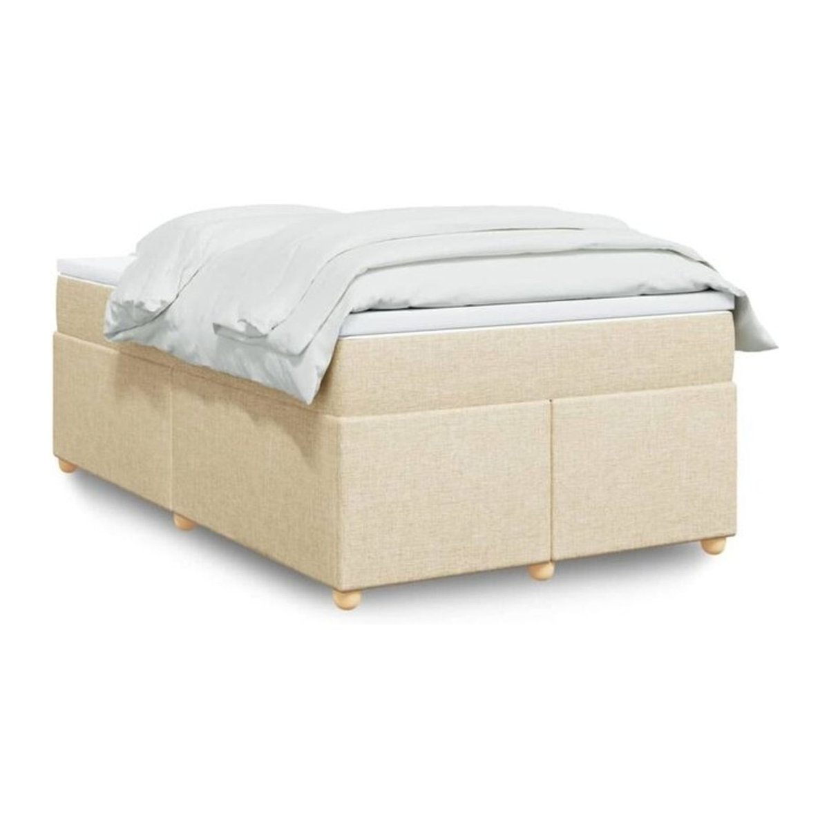 vidaxl Boxspringbett mit Matratze aus Stoff in Creme und Beige, B/B/H: 120 x 200 x 46 cm - Bild 1