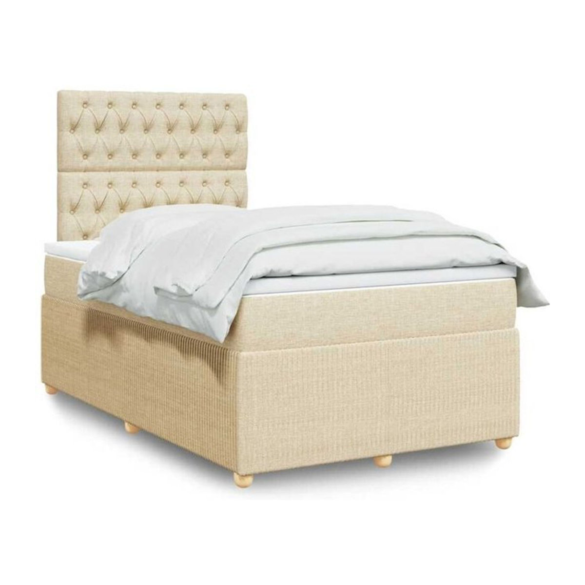 Vidaxl Boxspringbett mit Matratze aus Stoff in Creme und Beige B/T/H: 120 x 190 x 150,5 cm - Bild 1