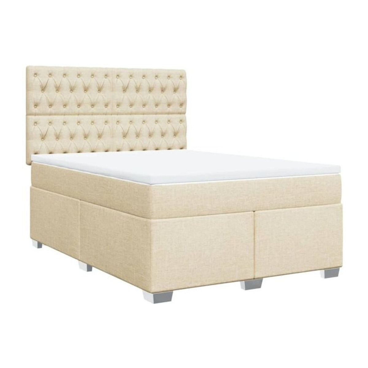 vidaxl Boxspringbett mit Matratze aus Stoff in Creme und Beige B/T/H: 140 x 190 cm - Bild 1