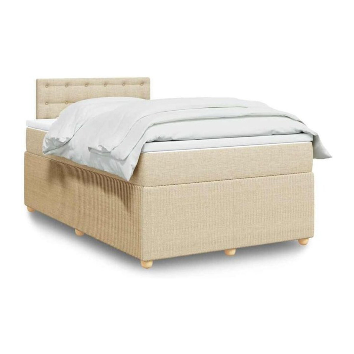 vidaxl Boxspringbett mit Matratze aus Stoff in Creme und Beige, B/T/H: 190 x 120 x 100,5 cm - Bild 1