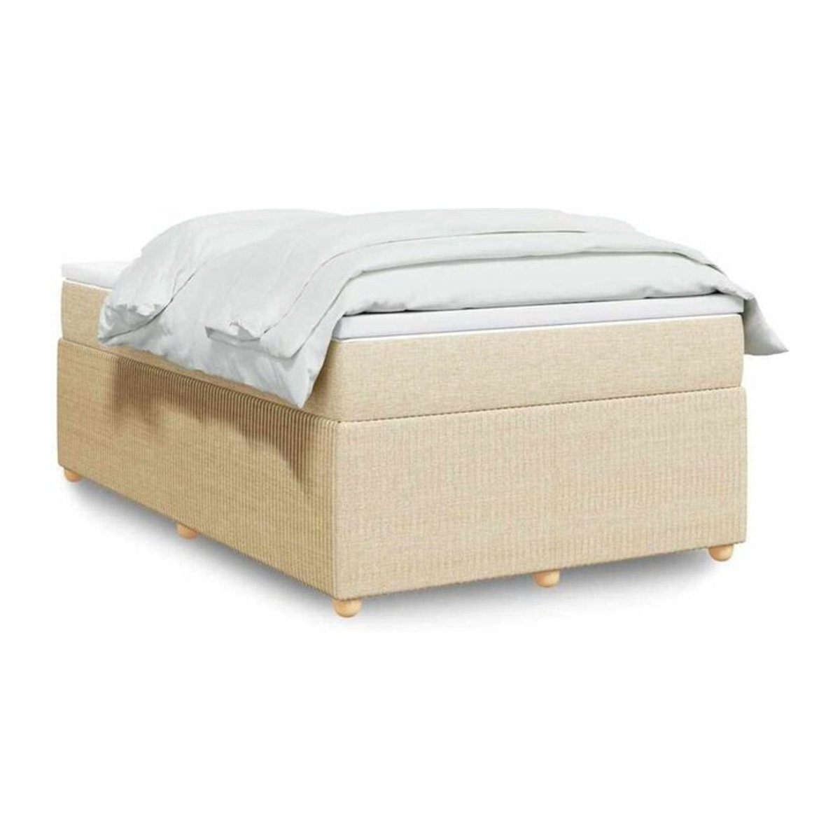 vidaxl Boxspringbett mit Matratze aus Stoff in Creme und Beige, B/T/H: 190 x 120 x 46 cm - Bild 1