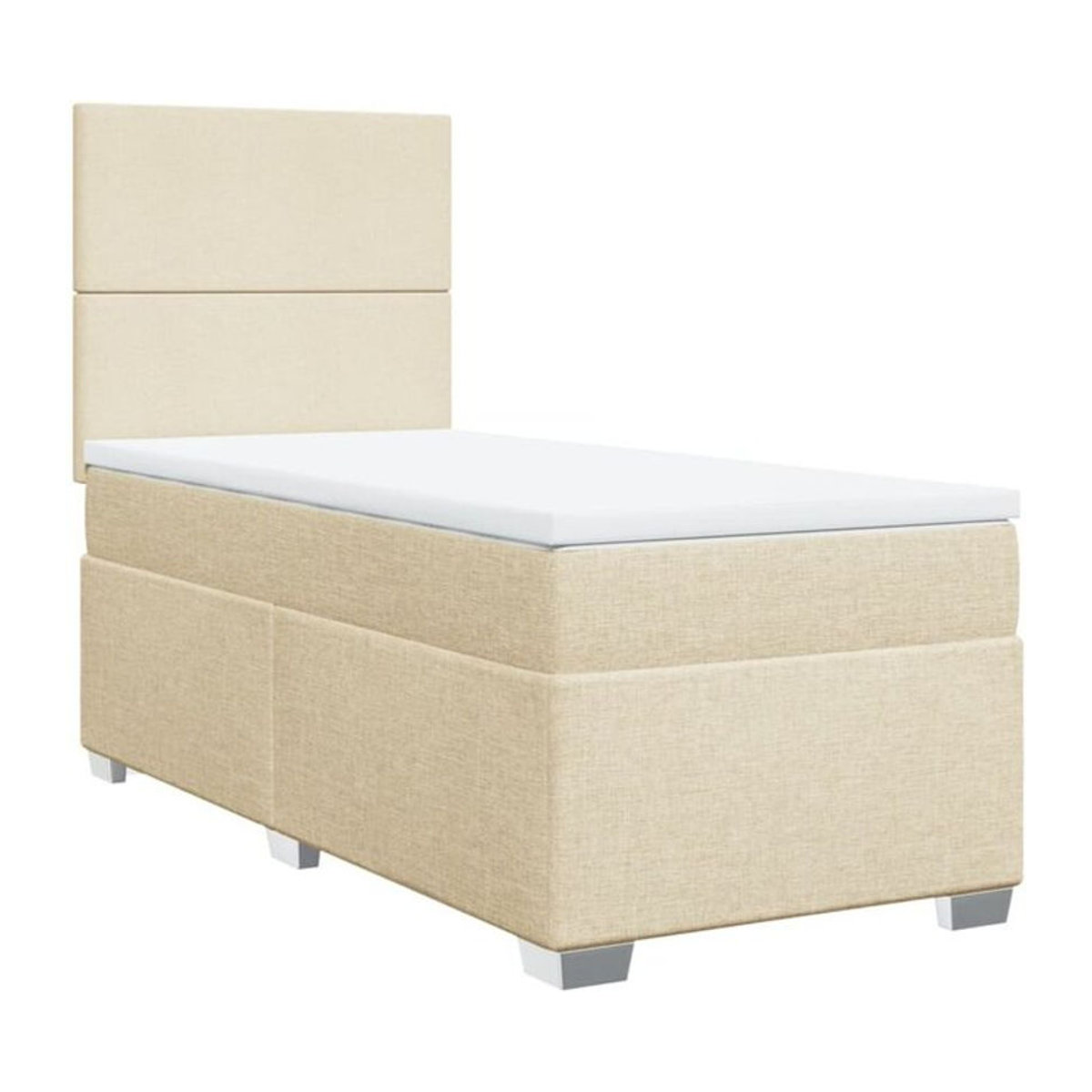 vidaxl Boxspringbett mit Matratze aus Stoff in Creme und Beige, B/T/H: 90 x 200 x 140,5 cm - Bild 1