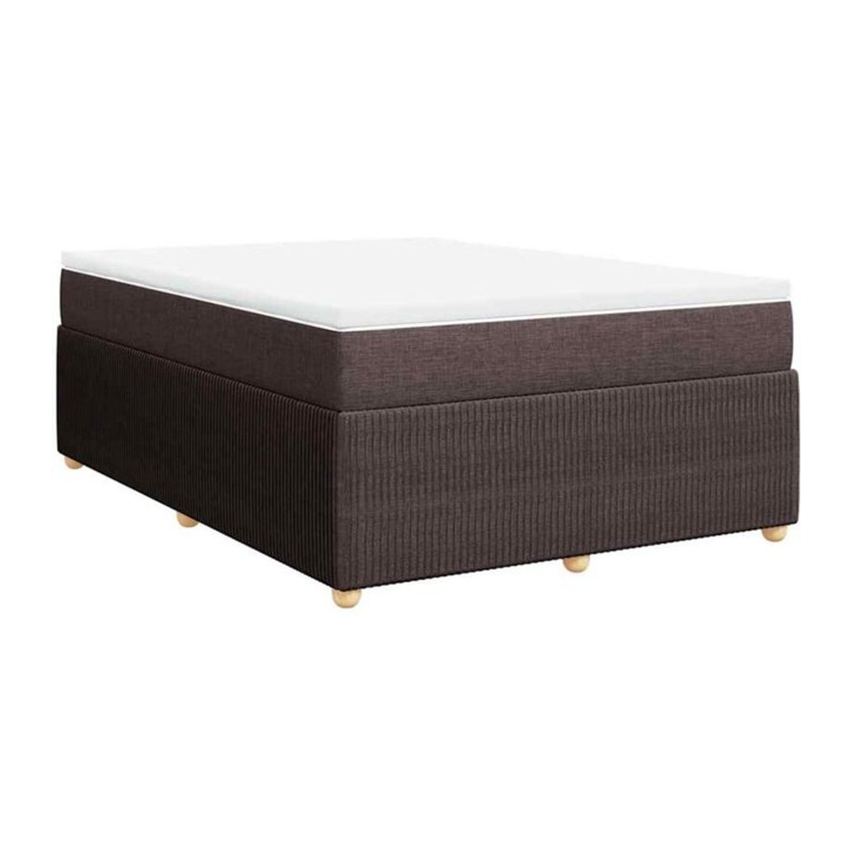 vidaxl Boxspringbett mit Matratze aus Stoff in Dunkelbraun, B/T/H: 140 x 190 cm - Bild 1