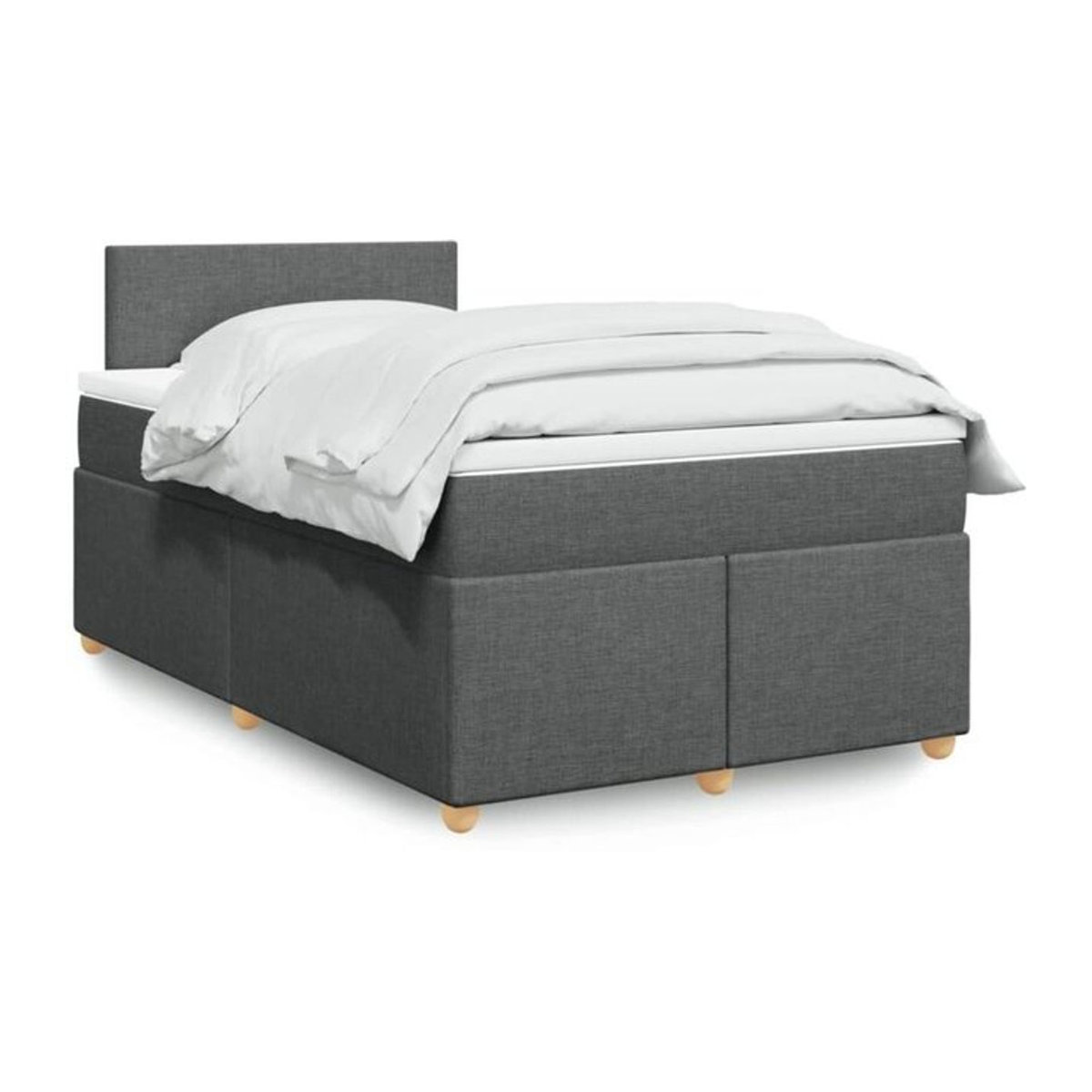 Vidaxl Boxspringbett mit Matratze aus Stoff in Dunkelgrau B/B/H: 120 x 200 cm - Bild 1