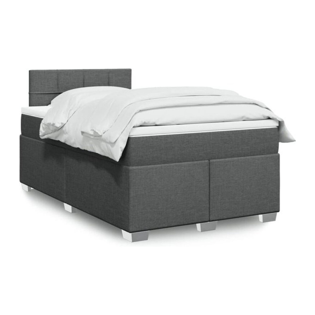 Vidaxl Boxspringbett mit Matratze aus Stoff in Dunkelgrau B/T/H: 190 x 120 x 100,5 cm - Bild 1