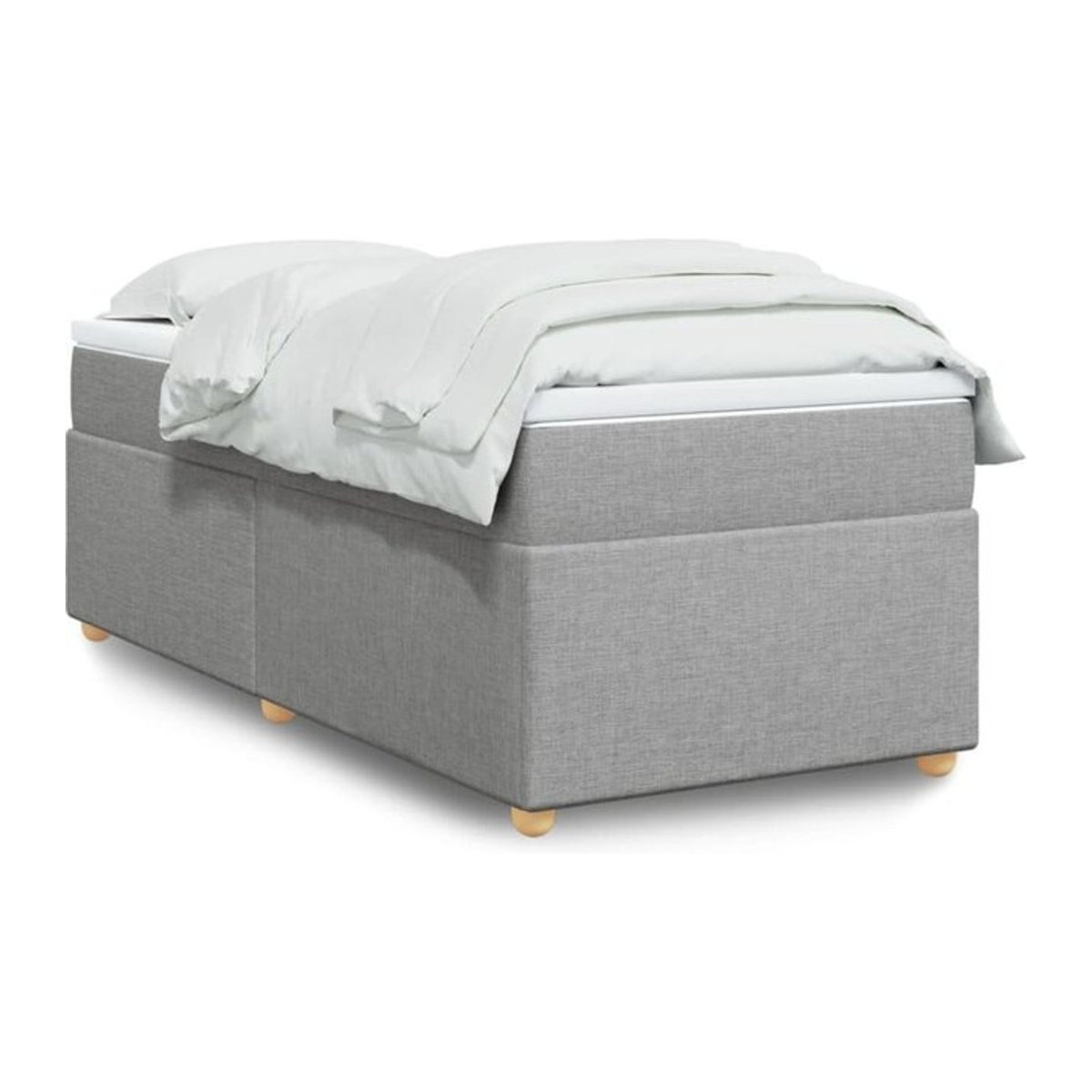 vidaxl Boxspringbett mit Matratze aus Stoff in Grau, B/B: 90 x 200 cm - Bild 1