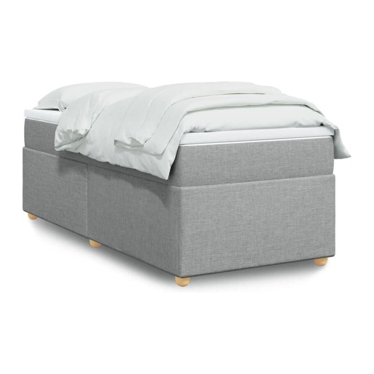 Vidaxl Boxspringbett mit Matratze aus Stoff in Grau, B/T/H: 100 x 200 cm - Bild 1