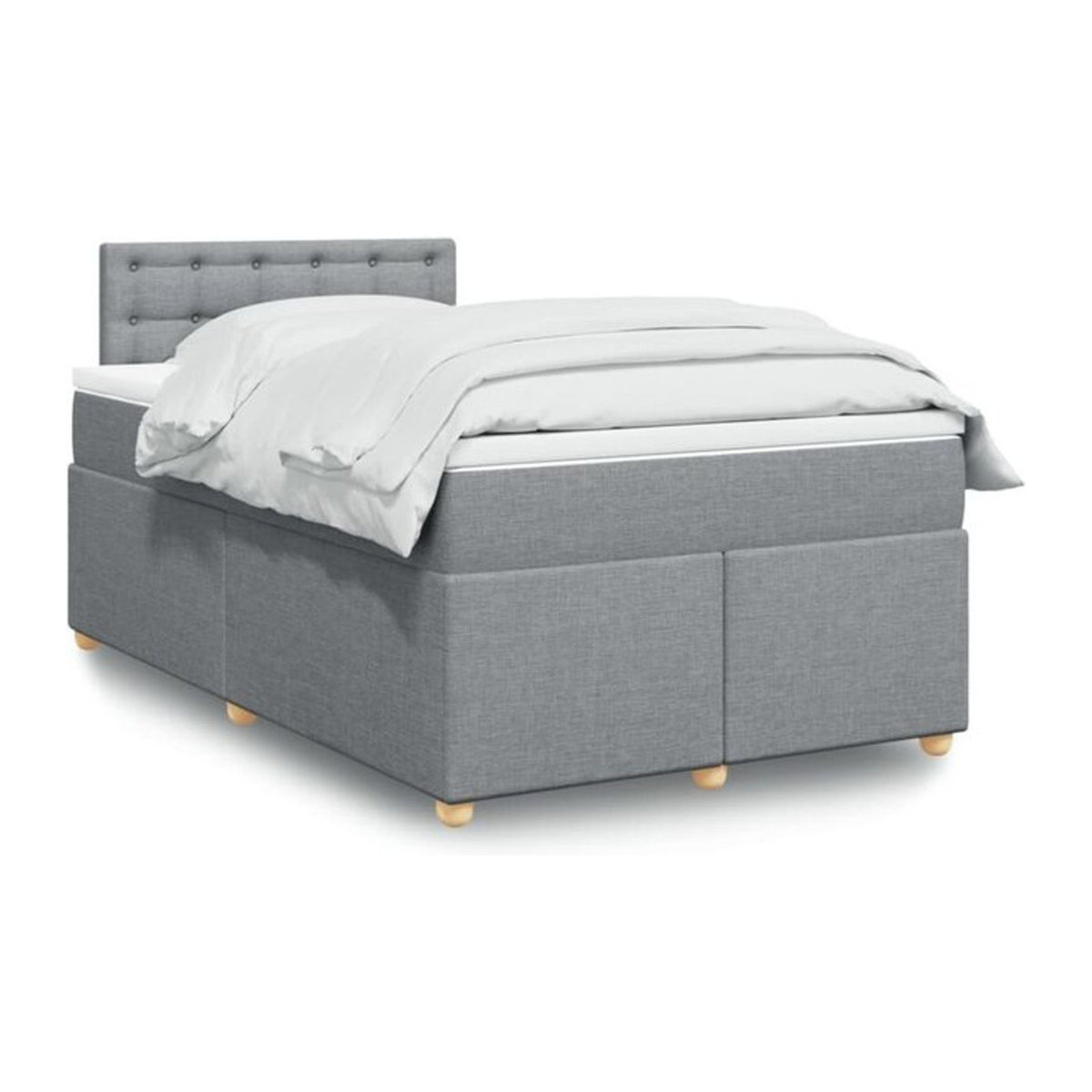 vidaxl Boxspringbett mit Matratze aus Stoff in Grau, B/T/H: 120 x 190 x 100,5 cm - Bild 1