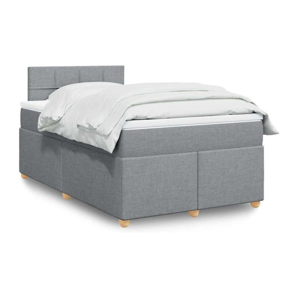 vidaxl Boxspringbett mit Matratze aus Stoff in Grau, B/T/H: 120 x 190 x 100,5 cm - Bild 1