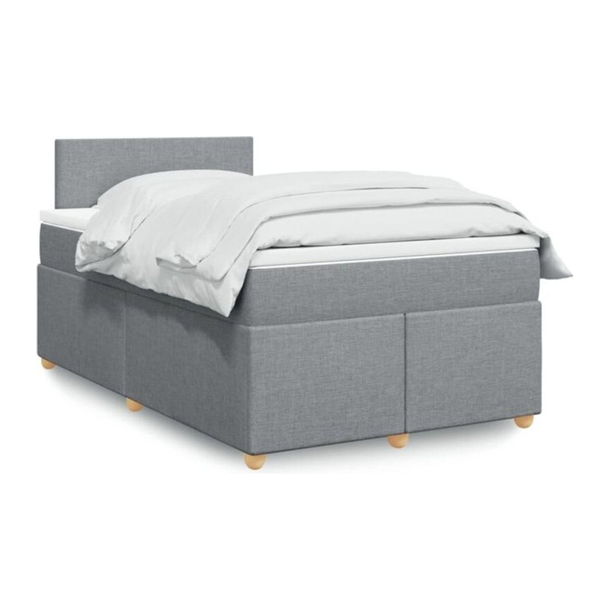vidaxl Boxspringbett mit Matratze aus Stoff in Grau, B/T/H: 120 x 190 x 100,5 cm - Bild 1