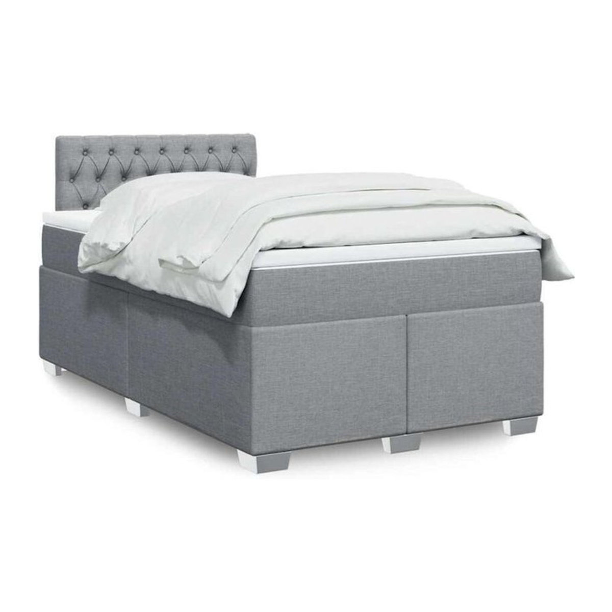 Vidaxl Boxspringbett mit Matratze aus Stoff in Grau, B/T/H: 120 x 190 x 100,5 cm - Bild 1