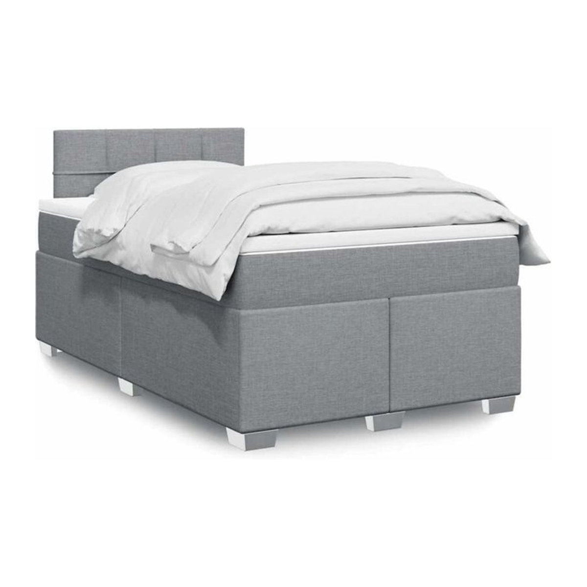 Vidaxl Boxspringbett mit Matratze aus Stoff in Grau, B/T/H: 120 x 190 x 100,5 cm - Bild 1