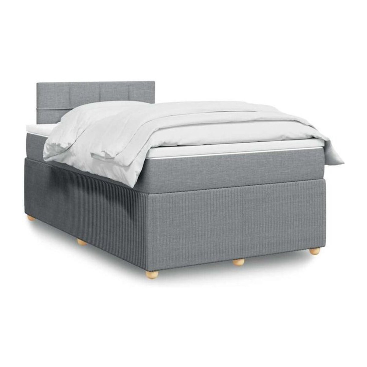 vidaxl Boxspringbett mit Matratze aus Stoff in Grau, B/T/H: 120 x 190 x 100,5 cm - Bild 1