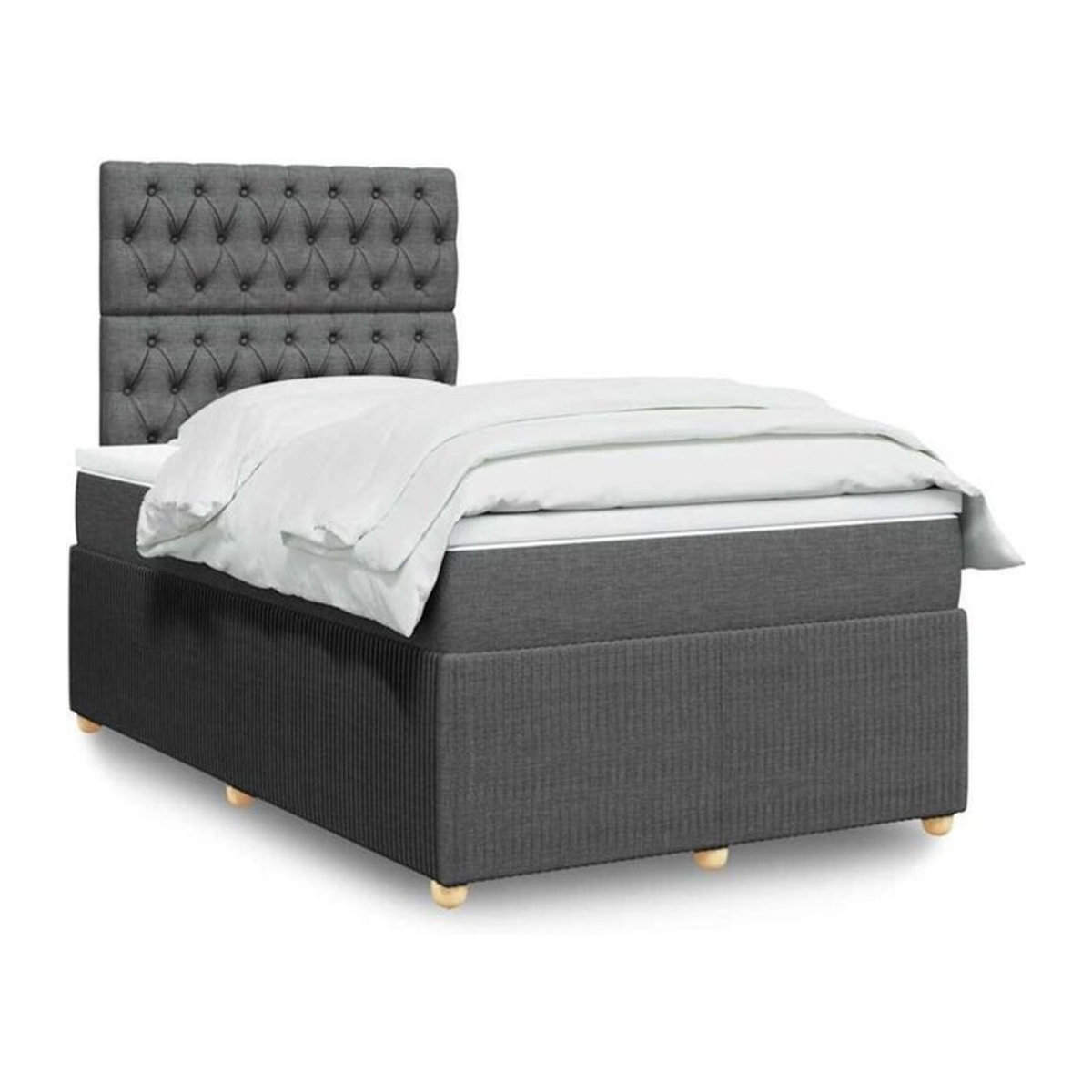 Vidaxl Boxspringbett mit Matratze aus Stoff in Grau, B/T/H: 120 x 190 x 150,5 cm - Bild 1