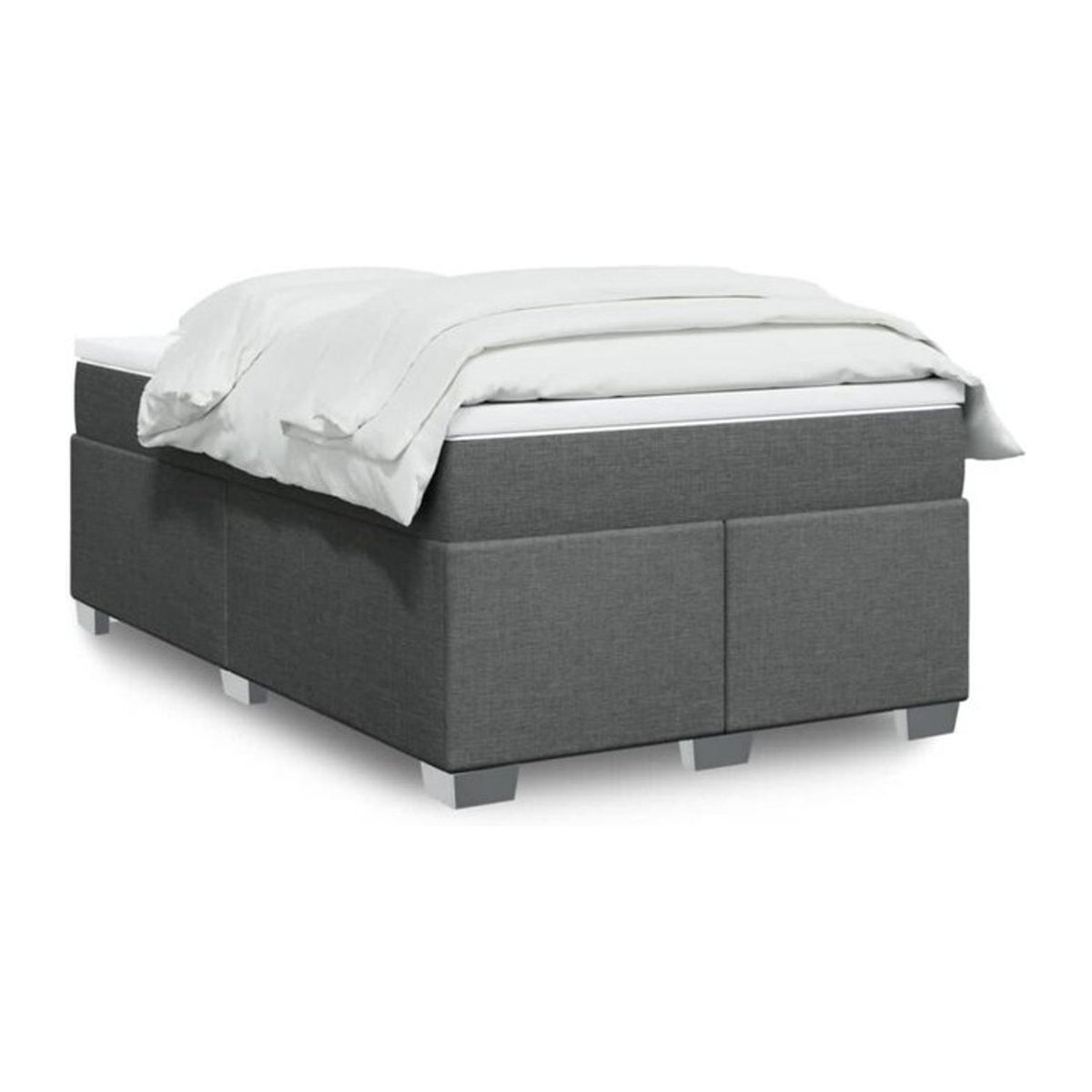 Vidaxl Boxspringbett mit Matratze aus Stoff in Grau, B/T/H: 120 x 200 x 46 cm - Bild 1