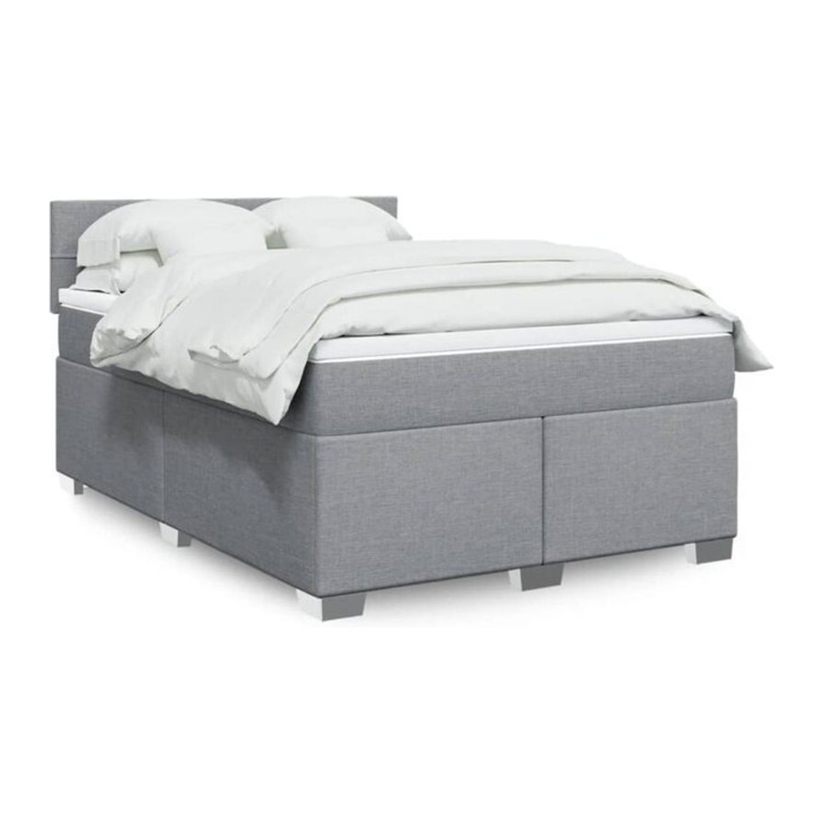 Vidaxl Boxspringbett mit Matratze aus Stoff in Grau B/T/H: 140 x 190 cm - Bild 1