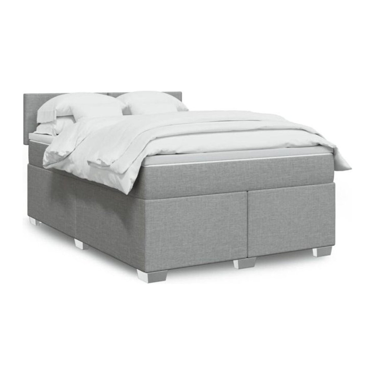 Vidaxl Boxspringbett mit Matratze aus Stoff in Grau, B/T/H: 140 x 190 cm - Bild 1