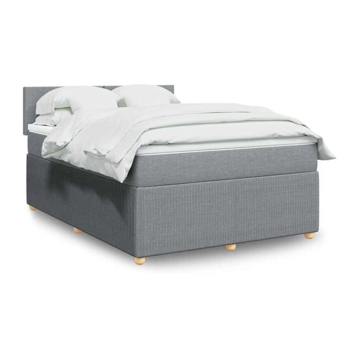 Vidaxl Boxspringbett mit Matratze aus Stoff in Grau, B/T/H: 140 x 190 cm - Bild 1