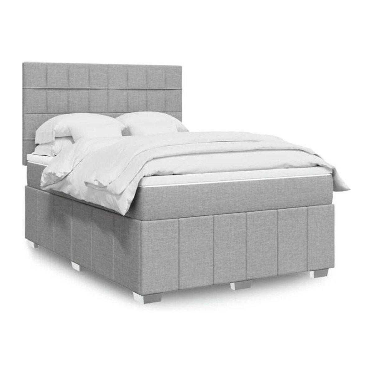 Vidaxl Boxspringbett mit Matratze aus Stoff in Grau, B/T/H: 160 x 200 x 150,5 cm - Bild 1