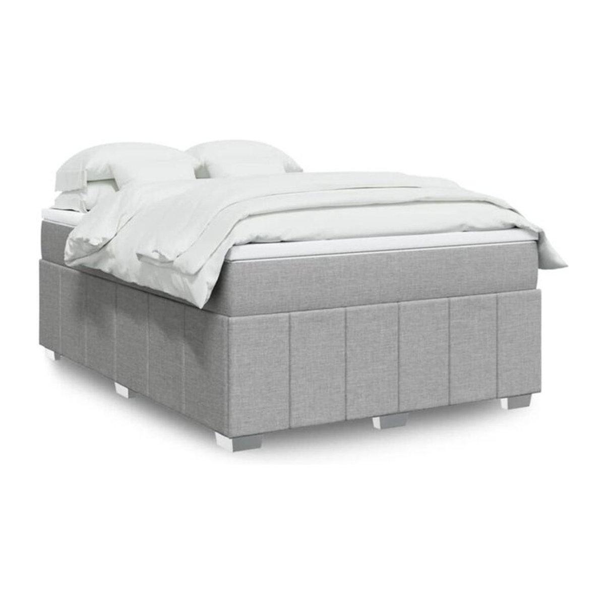 Vidaxl Boxspringbett mit Matratze aus Stoff in Grau, B/T/H: 160 x 200 x 46 cm - Bild 1