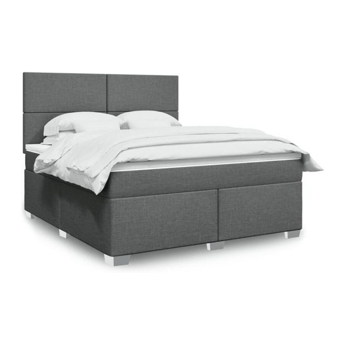vidaxl Boxspringbett mit Matratze aus Stoff in Grau B/T/H: 180 x 200 x 150,5 cm - Bild 1