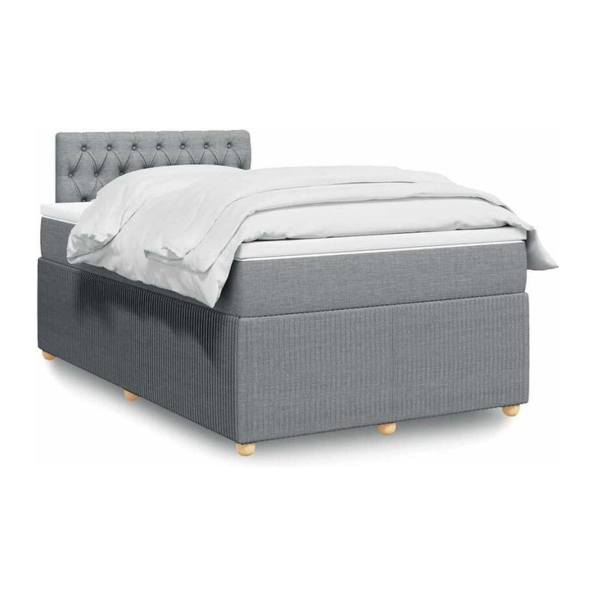 vidaxl Boxspringbett mit Matratze aus Stoff in Grau, B/T/H: 190 x 120 x 100,5 cm - Bild 1
