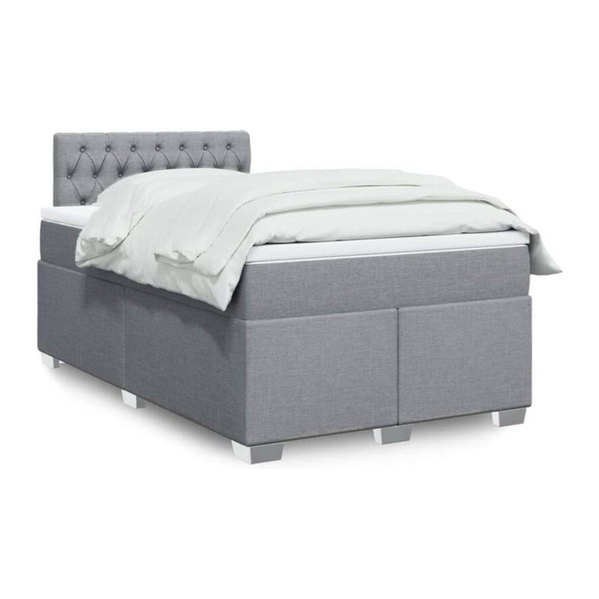 Vidaxl Boxspringbett mit Matratze aus Stoff in Grau, B/T/H: 190 x 120 x 100,5 cm - Bild 1