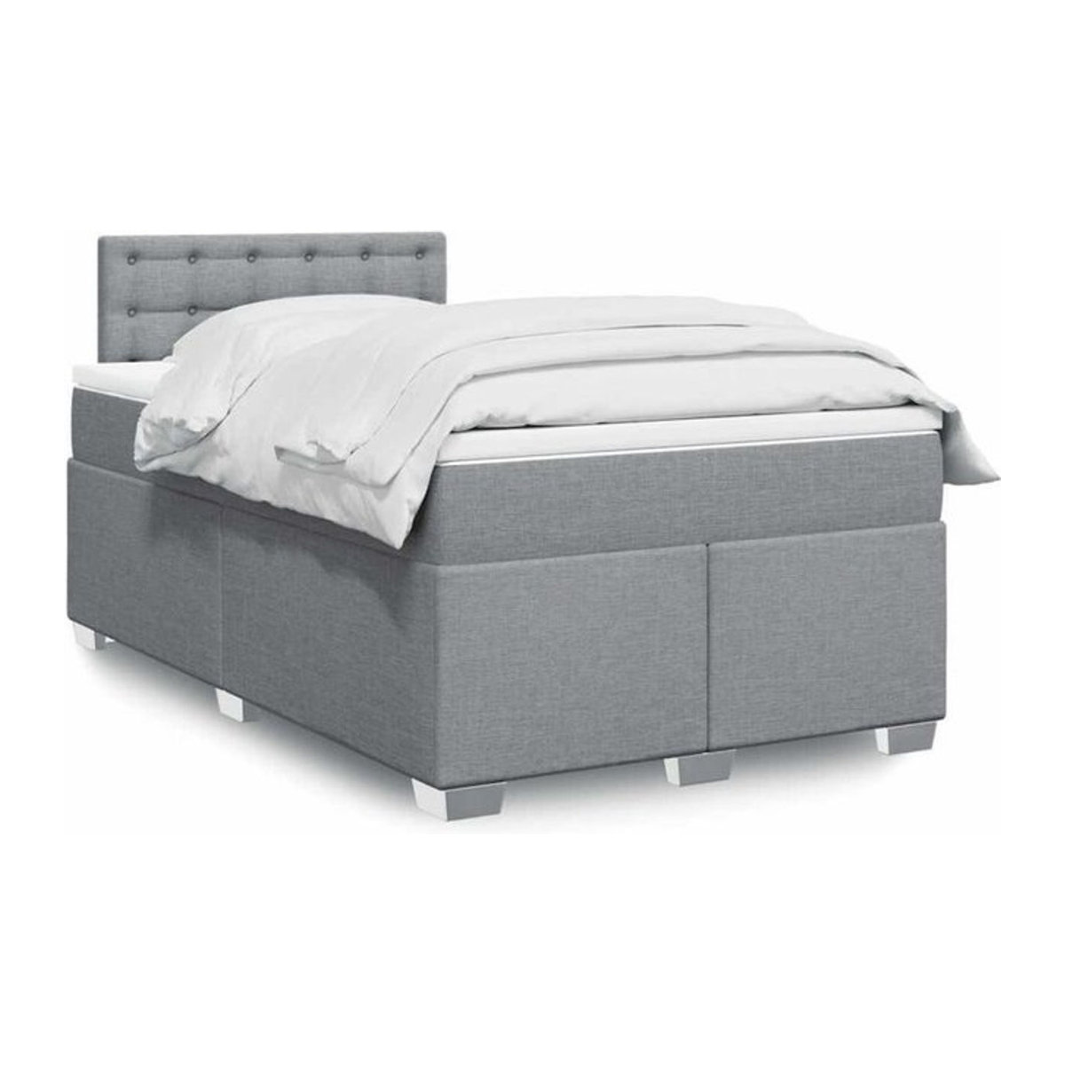 vidaxl Boxspringbett mit Matratze aus Stoff in Grau, B/T/H: 190 x 120 x 100,5 cm - Bild 1