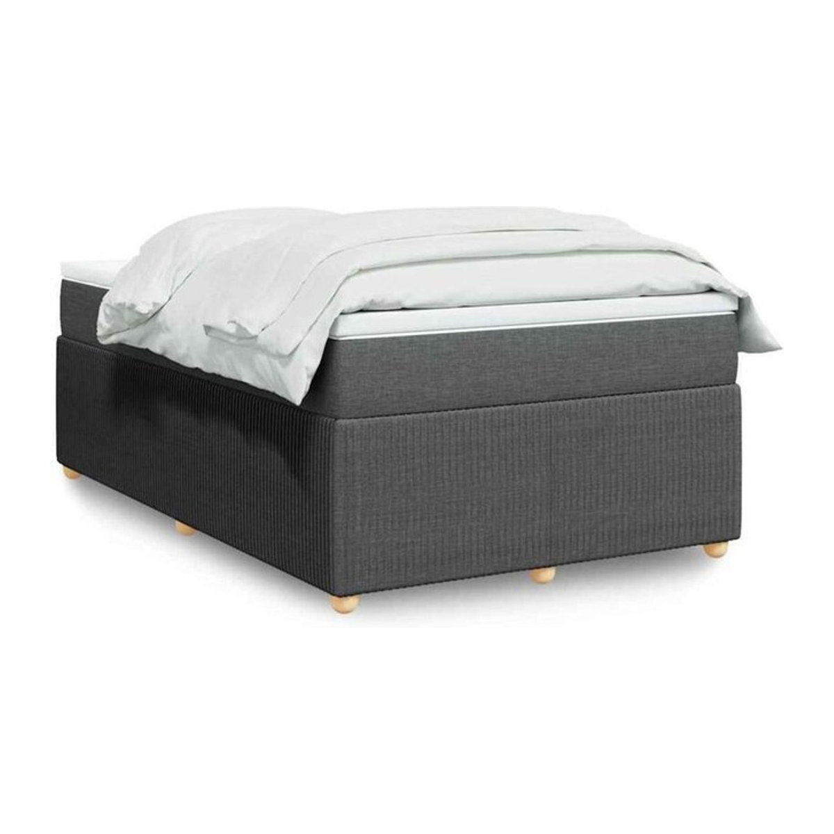 Vidaxl Boxspringbett mit Matratze aus Stoff in Grau, B/T/H: 190 x 120 x 46 cm - Bild 1