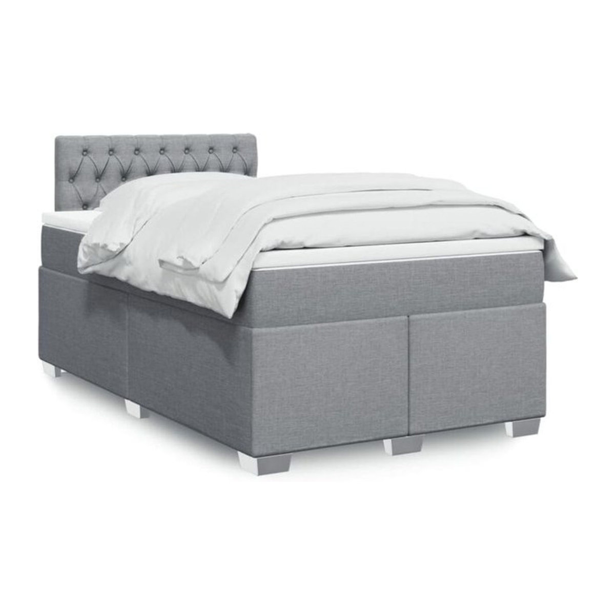 Vidaxl Boxspringbett mit Matratze aus Stoff in Grau, B/T/H: 200 x 120 x 100,5 cm - Bild 1