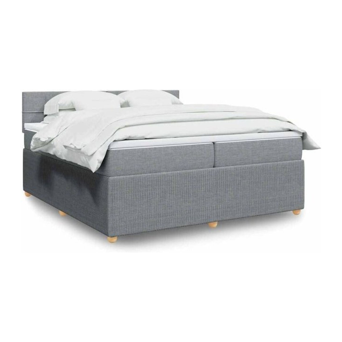 Vidaxl Boxspringbett mit Matratze aus Stoff in Grau B/T/H: 200 x 200 x 100,5 cm - Bild 1