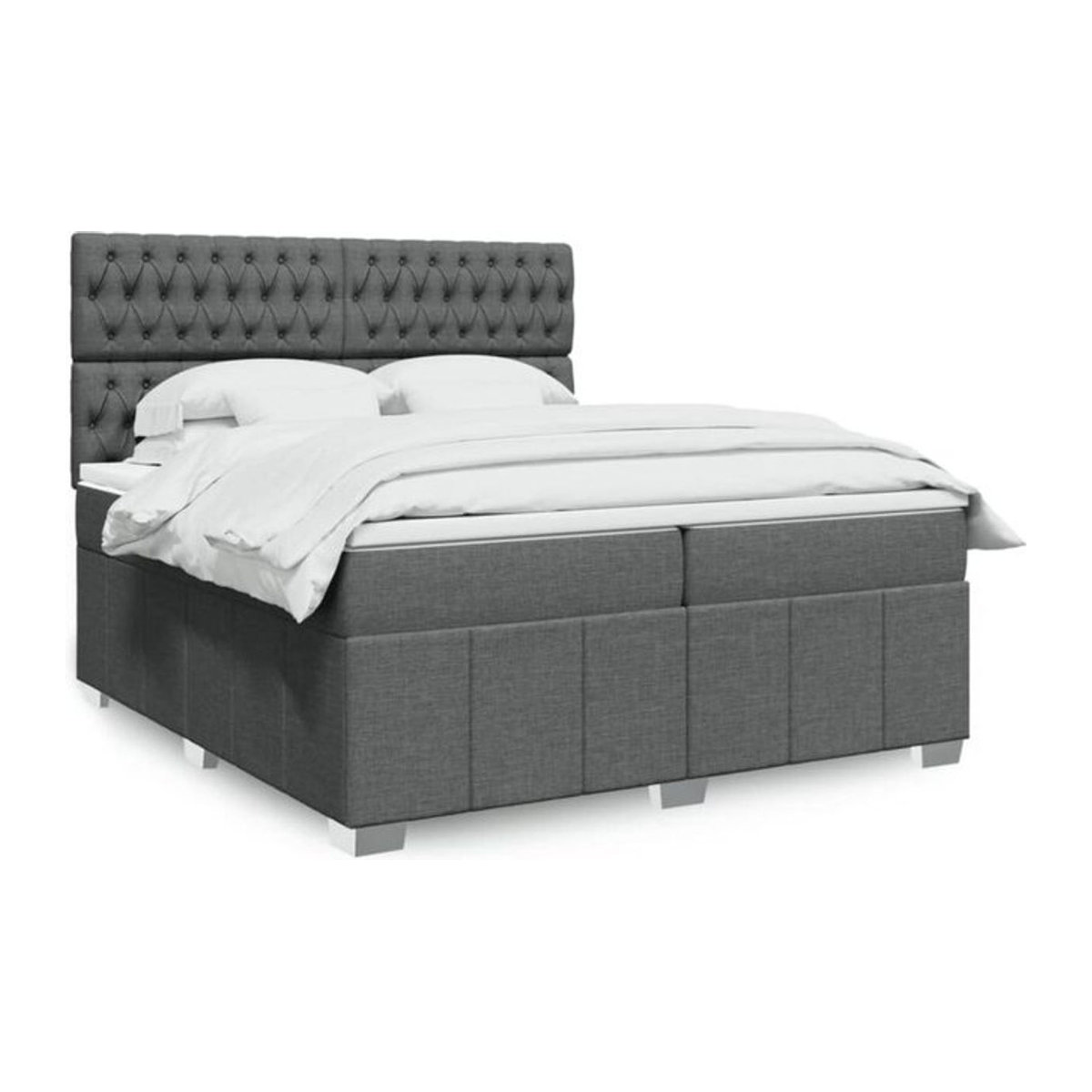 Vidaxl Boxspringbett mit Matratze aus Stoff in Grau B/T/H: 200 x 200 x 140,5 cm - Bild 1