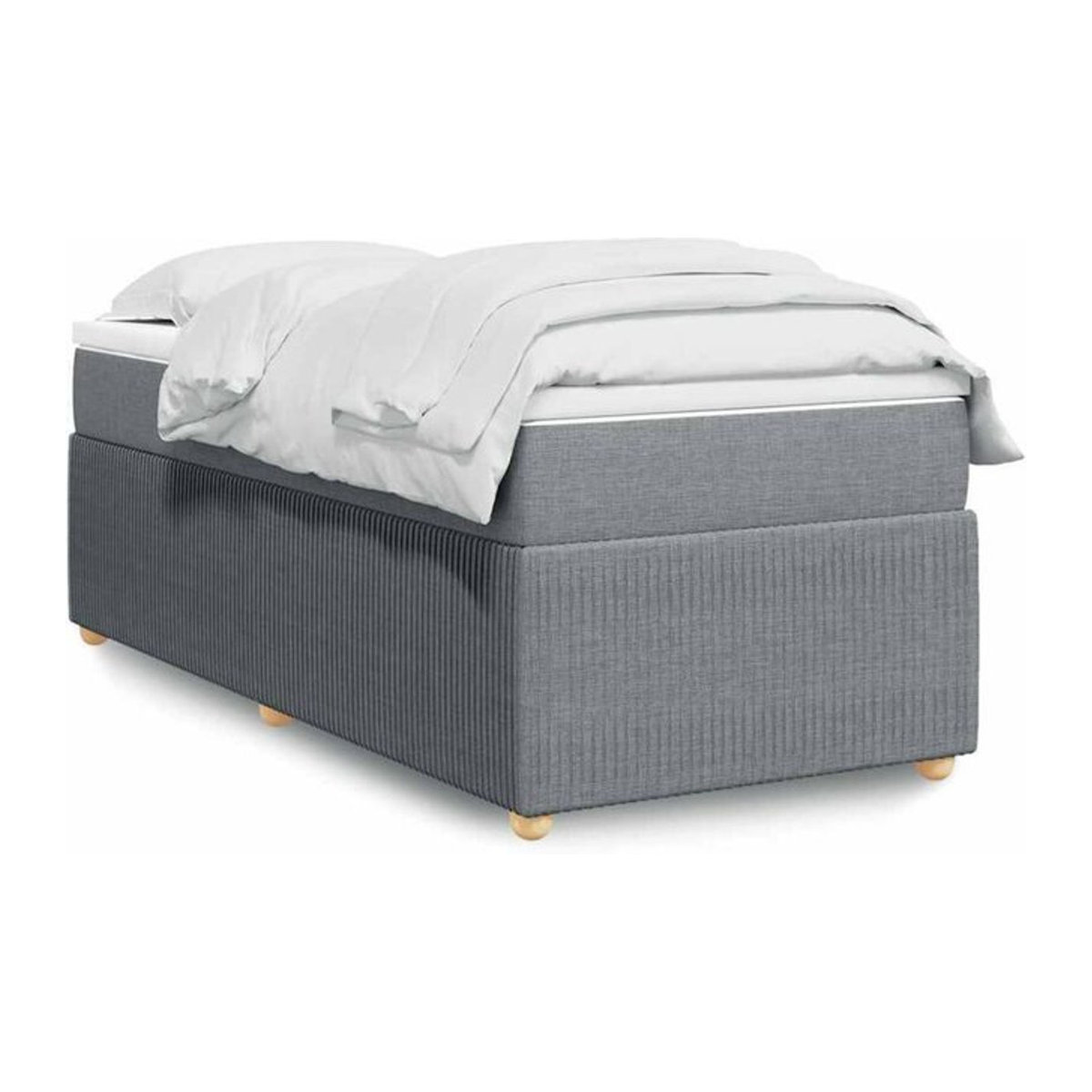 vidaxl Boxspringbett mit Matratze aus Stoff in Grau, B/T/H: 90 x 200 cm - Bild 1